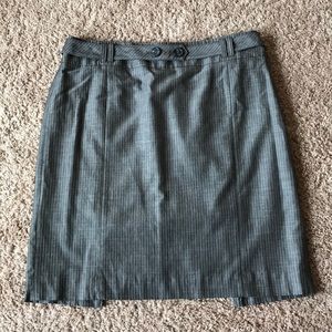 LOFT Graphite color and pinstripe skirt